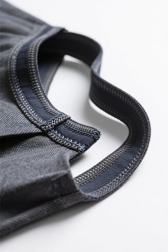contoured waistbands enhance fit
