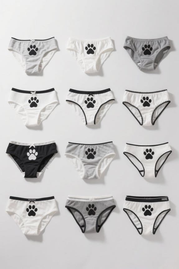paw print underwear collection