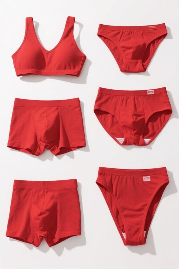 stylish red underwear selection